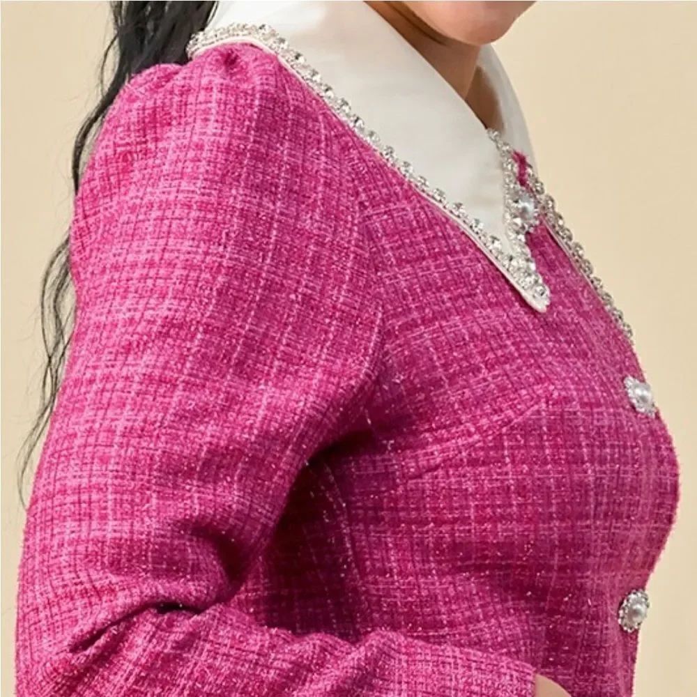 Magenta Tweed dress - Picture 4 of 16